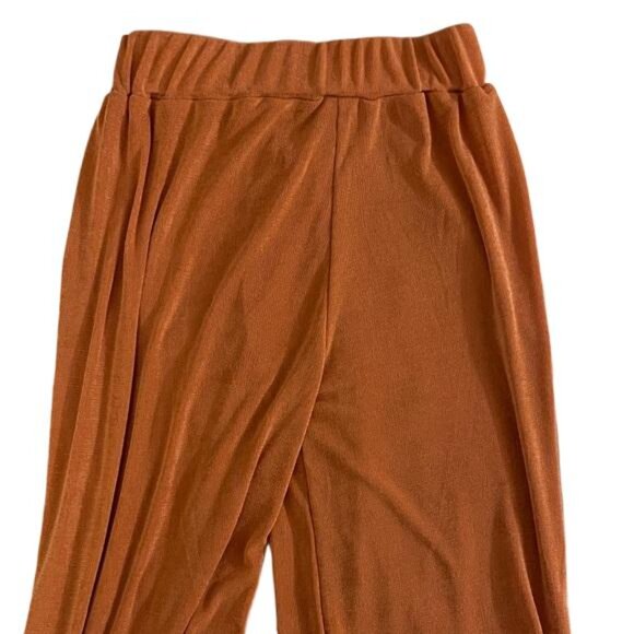 I Believe Barrel Leg Pants High Rise Boho Trendy Career Belt Orange Size Medium - Picture 3 of 6